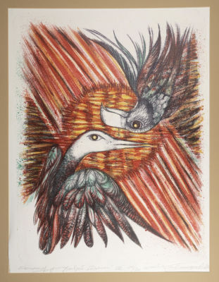 Мельченко Е. Д.(?) Диалог. 2000. Бумага, литография. Размер листа 71,5х54 см. Условно хорошее 