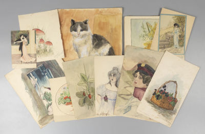 Алексеева А. Детский альбом и 10 рисунков. 1900-1910-е гг. Бумага, акварель, карандаш. Условно 