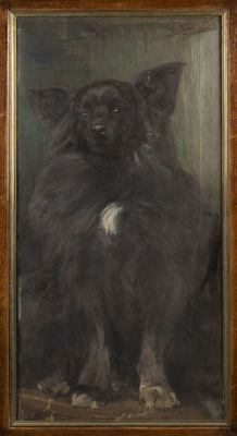 [Общество Куинджи] Зейденберг Г. Черный пес. Конец XIX века. Холст, масло. Размер по раме 98х59 