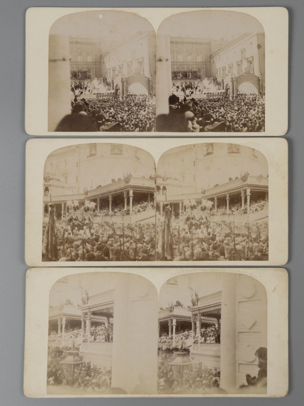 Стереопары. Москва. Коронация Николая II 1894. 3 шт. Размер 8.5х17.5 см. Подписаны на обороте. 