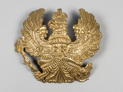 Кокарда германского пехотинца на шлем Пикельхельм. Германия 1870-1915. Латунь. Размер 11х13 см. 