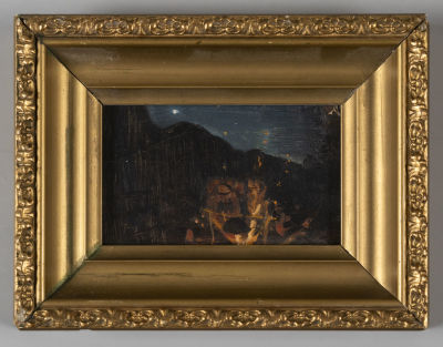 [Из семьи художника Н. Н. Дубовского] Дубовской Н. Н. Ночью у костра. 1889(?). Холст, масло. 