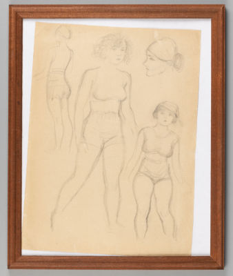 Лебедев В. В. [приписывается] Наброски женских фигур. 1930-е гг(?) Бумага, карандаш. Размер по 