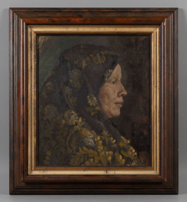 Щербаков Б. В. Портрет матери. Середина XX в. Доска, масло. Размер по раме 60х54 см. Хорошее 