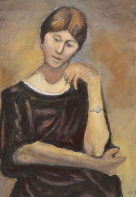 Ротач А. Л. Копия портрета О. Хохловой П. Пикассо. 1930-е гг. Бумага, см. техника. Размер 34х24 