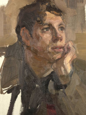 Кривицкий Л. Г. Этюд к картине &laquo;Рабфак&raquo;. 1959. Картон, масло. Размер 39х25,5 см. Подписано на 