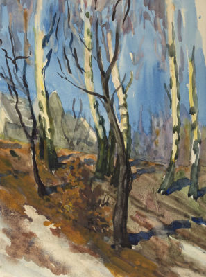 Кривицкий Л. Г. Март. 1959. Бумага, акварель. Размер 37,5х27 см. Хорошее состояние. 
Кривицкий 