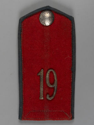 Погон нижнего чина 19-го драгунского Архангелогородского полка Российской Императорской армии. 