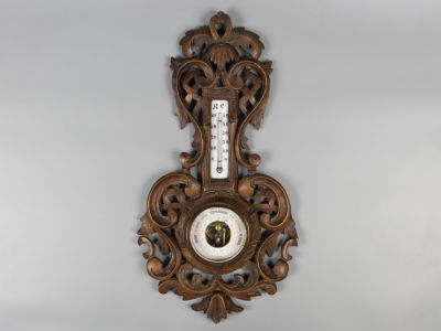Барометр и градусник в настенной раме. N.J. Reichel. Санкт-Петербург, нач. ХХ в. В рабочем 