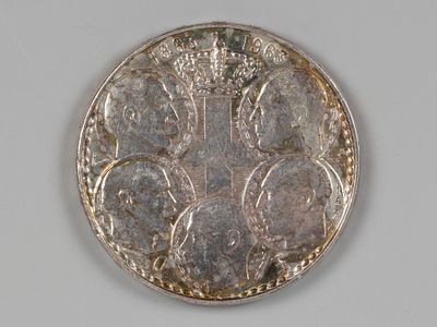 Греция. 30 Драхм 1964 СВАДЬБА КОРОЛЬ КОНСТАНТИН II АННА МАРИЯ ПАРА ГЕТЕРО XF. Состояние XF