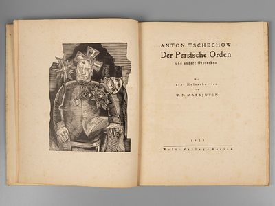 [На нем. яз. Чехов А.П. Персидский орден и другие гротески. Ксилографии В. Масютина]. Tschechow 
