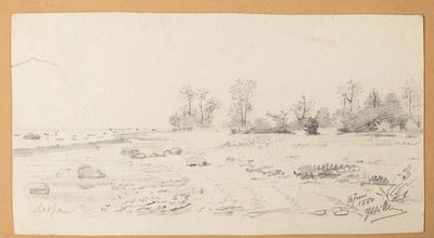 Подпись неразборчивая. Лахта. 1880. Бумага, карандаш. Размер листа 12х22,5 см. Условно хорошее 