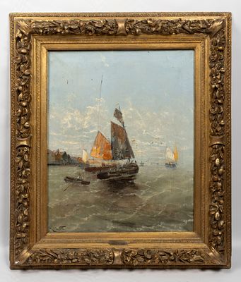 Клейтон Дж. (Claiton J.) Морской пейзаж. Конец XIX - начало XX века. Холст, масло. Размер по 