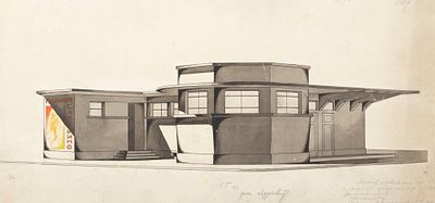 [Из архива семьи Твелькмейер] Розинг-Твелькмейер Л. Б. Проект павильона городских и 