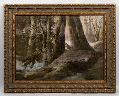 Вельц И. А. [по подписи] Деревья в тени. Рубеж XIX - XX вв. Холст, масло. Размер по раме 78х96 