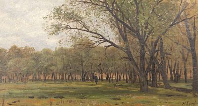 Бунин Н. Н. [по подписи] Ракитовая роща. Вторая половина XIX века. Холст на картоне, масло. 