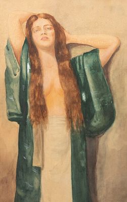 Н/х. Копия картины "Благоденствие" М. Нонненбруха. Первая половина XX века. Бумага на картоне 