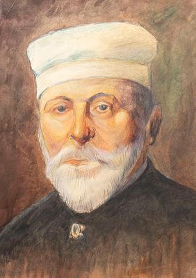 Ротач А. Л. Портрет академика И. А. Орбели. 1949. Бумага, акварель. Размер 39,5х29,5 см. Хорошее 