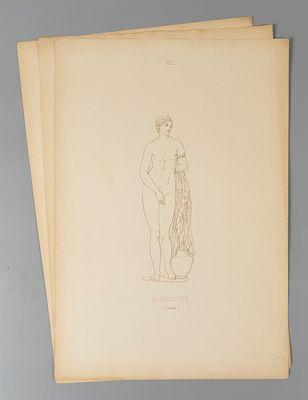 Афродита. Три цинкографии. XIX век. Размер 46,5х32 см. Хорошее состояние. Следы бытования.