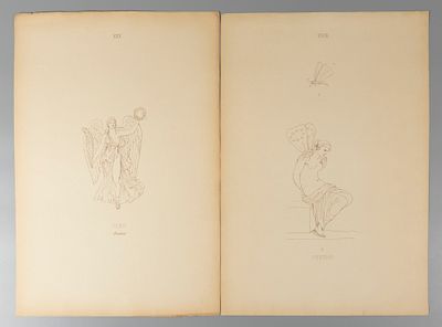 Психея и Ника. Две цинкографии. XIX век. Размер 46,5х32 см. Хорошее состояние. Следы бытования.