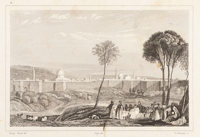Руарг Э. (гравер), Барри Ч., Тернер У. (по рисунку) Иерусалимские стены. 1849. Гравюра на 