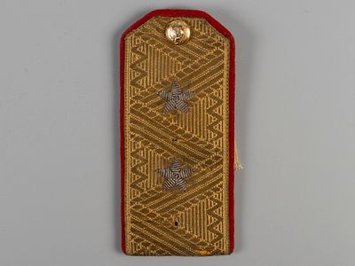 ВОВ. Погон генерал-лейтенанта. Парадный. Образца 1943 г. Сукно, металлизированный. Размер 14х6.5 