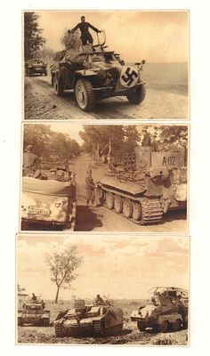 Бронетехника германской армии периода II Мировой войны. Набор из 3-х фотографий. Макс. размеры 