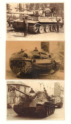 Бронетехника германской армии периода II Мировой войны. Набор из 3-х фотографий. Макс. размеры 