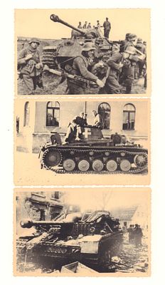 Бронетехника германской армии периода II Мировой войны. Набор из 3-х фотографий. Макс. размеры 