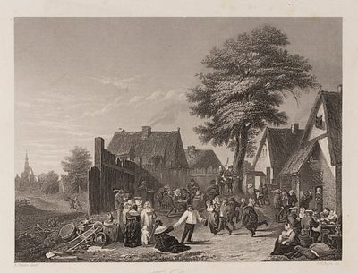 Пейн А. Г. (гравер); Тенирс Д. (по оригиналу). Деревенский фестиваль. 1850-е гг. Бумага 