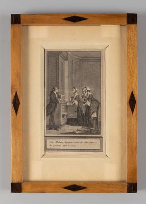 Марилье К.-П. (инвентор), Шатлен Ф. Б. (гравер). Сэр Чарльз у миссис Олдхэм. Иллюстрация к 