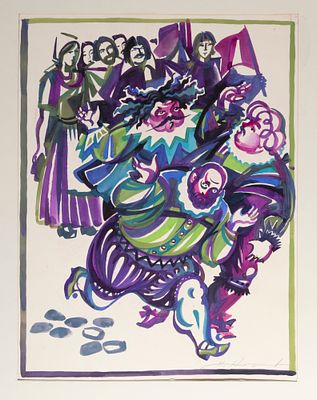 Корнилова Н. Иллюстрация №1 к сказке Ю. Олеши &laquo;Три Толстяка&raquo;. 2000-е гг. Бумага, акварель 