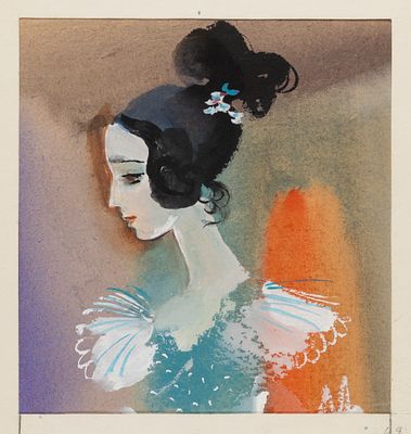 Г.А.В. Траугот. Маша Троекурова. Иллюстрация к "Дубровскому" А. С. Пушкина. 1980-е гг. Бумага 