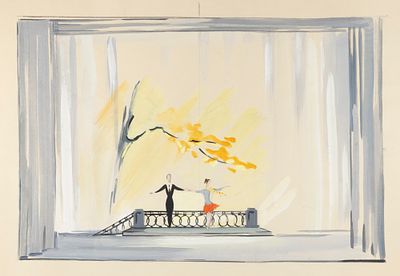 Бруни Т. Г. Эскиз сценографии. 1960-1970-е гг. Бумага, гуашь. Размер листа 42х52 см. Хорошее 