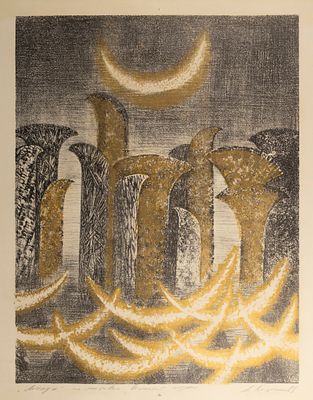 Корольчук А. А. Легенды (по мотивам восточной поэзии). 1989. Бумага, цв. литография. Размер 