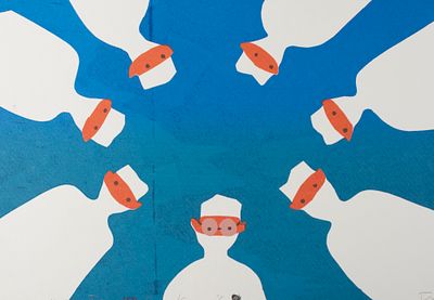 Ковенчук Г. Врачи. Из серии "Клоп". 2013. Шелкография. Размер листа 29,5х42 см. Коллекционное 