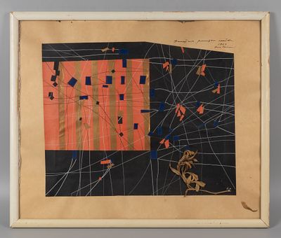 [Из коллекции В. и Л. Носкиных] Соколов О. Золотая птица любви. 1963. Бумага, коллаж. Размер по 