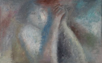 [Из коллекции В. и Л. Носкиных] Тюленев В. И. Женский портрет. 1993. Холст, масло. Размер 38х59 см.