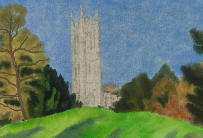 [Из коллекции В. и Л. Носкиных] Эпштейн С. Кливленд Тауэр в Принстоне. 1996. Бумага, акв. 