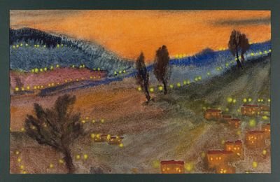 [Из коллекции В. и Л. Носкиных] Эпштейн С. Израиль. закат в Кармиэле. 2007. Бумага, акварель. 