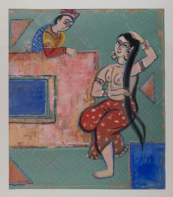 [Из коллекции В. и Л. Носкиных] Киселева Е. Восточная сказка. 2007. Акварель, пастель. Размер 