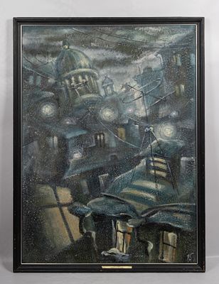 [Из коллекции В. и Л. Носкиных] Бируля И. Сумерки над Исаакиевским собором. 1998-2002. Холст 