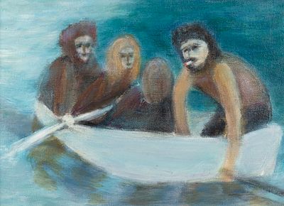 [Из коллекции искусствоведа Т. Юрьевой] Бураго Д. Ю. Пророк. 2013. Холст, акрил. Размер 30х22,5 см.