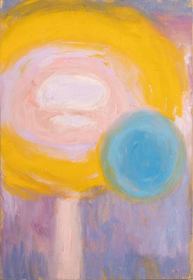 [Из коллекции искусствоведа Т. Юрьевой] Пехова Е. К. Солнце. 2000. Фанера, темпера (?). Размер 