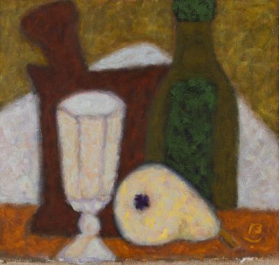 [Школа Стерлигова] Зубков Г. Натюрморт. 1995. Холст, масло. Размер 41х43 см. Хорошее состояние. 