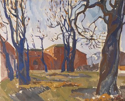 [Группа "Эрмитаж"] Головачев Б. Ф. Петропавловская крепость. 1985. Бумага, темпера. Размер 