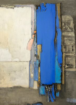 Михайлов В. С. Без названия. Из серии "Виды Петербурга". 2001. Холст, левкас, темпера. Размер 