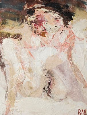 Лукка В. Е. Фигура. 1981. Дерево, смешанная техника. Размер 45х35 см. Хорошее состояние. Следы 