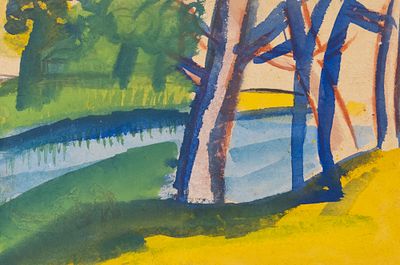 Шагин В. Речка, деревья. Последняя четверть XX века. Бумага, карандаш. Размер листа 12,5х19 см. 