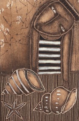 Быстрова Е. Разговор ветра с морем. 1994. Бумага, смешанная техника. Размер листа 14,5х9,5 см. Х 